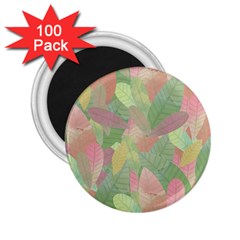 Watercolor Leaves Pattern 2 25  Magnets (100 Pack)  by Valentinaart