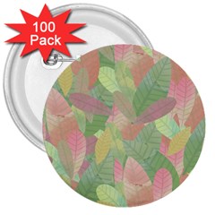 Watercolor Leaves Pattern 3  Buttons (100 Pack)  by Valentinaart