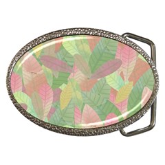 Watercolor Leaves Pattern Belt Buckles by Valentinaart