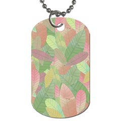 Watercolor Leaves Pattern Dog Tag (one Side) by Valentinaart