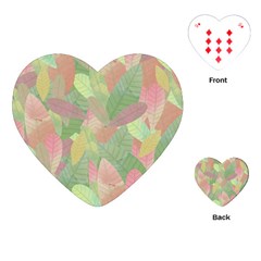 Watercolor Leaves Pattern Playing Cards Single Design (heart) by Valentinaart