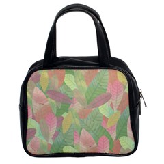 Watercolor Leaves Pattern Classic Handbag (two Sides) by Valentinaart