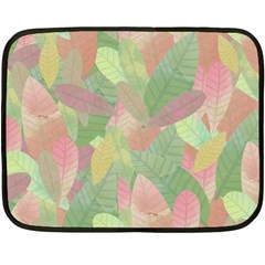 Watercolor Leaves Pattern Fleece Blanket (mini) by Valentinaart