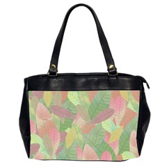 Watercolor Leaves Pattern Oversize Office Handbag (2 Sides) by Valentinaart