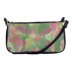 Watercolor Leaves Pattern Shoulder Clutch Bag by Valentinaart