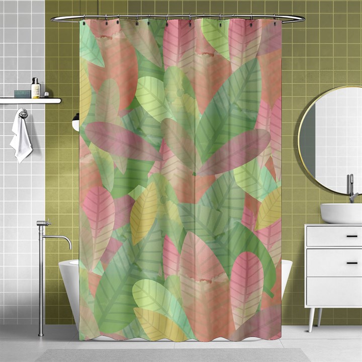 Watercolor leaves pattern Shower Curtain 48  x 72  (Small) 