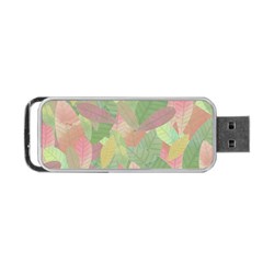 Watercolor Leaves Pattern Portable Usb Flash (one Side) by Valentinaart