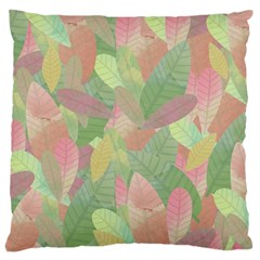 Watercolor Leaves Pattern Large Flano Cushion Case (one Side) by Valentinaart