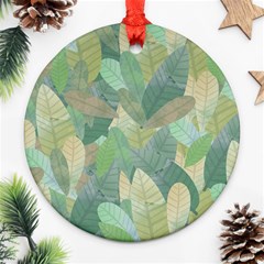 Watercolor Leaves Pattern Ornament (round) by Valentinaart