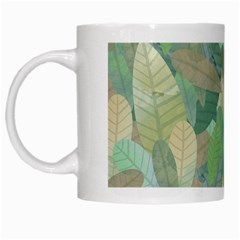 Watercolor Leaves Pattern White Mugs by Valentinaart