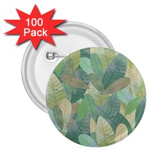 Watercolor Leaves Pattern 2 25  Buttons (100 Pack)  by Valentinaart