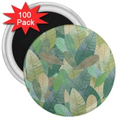 Watercolor Leaves Pattern 3  Magnets (100 Pack) by Valentinaart