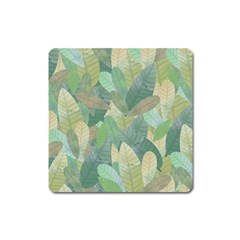 Watercolor Leaves Pattern Square Magnet by Valentinaart