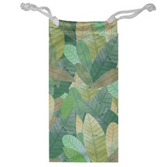 Watercolor Leaves Pattern Jewelry Bag by Valentinaart