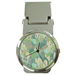 Watercolor leaves pattern Money Clip Watches Front