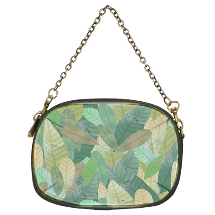 Watercolor leaves pattern Chain Purse (Two Sides)