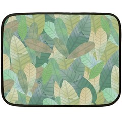 Watercolor Leaves Pattern Fleece Blanket (mini) by Valentinaart