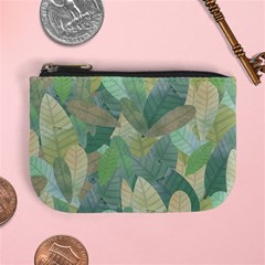 Watercolor Leaves Pattern Mini Coin Purse by Valentinaart