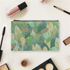 Watercolor Leaves Pattern Cosmetic Bag (medium) by Valentinaart