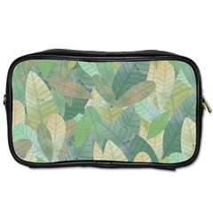 Watercolor Leaves Pattern Toiletries Bag (two Sides) by Valentinaart