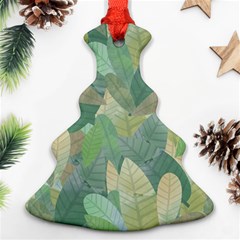 Watercolor Leaves Pattern Ornament (christmas Tree) 