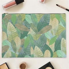 Watercolor Leaves Pattern Cosmetic Bag (xxl) by Valentinaart