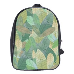 Watercolor Leaves Pattern School Bag (xl) by Valentinaart