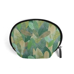 Watercolor Leaves Pattern Accessory Pouch (small) by Valentinaart