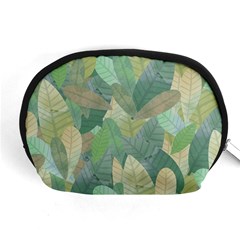 Watercolor Leaves Pattern Accessory Pouch (medium) by Valentinaart