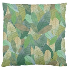 Watercolor Leaves Pattern Large Flano Cushion Case (one Side) by Valentinaart