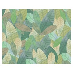 Watercolor Leaves Pattern Double Sided Flano Blanket (medium)  by Valentinaart