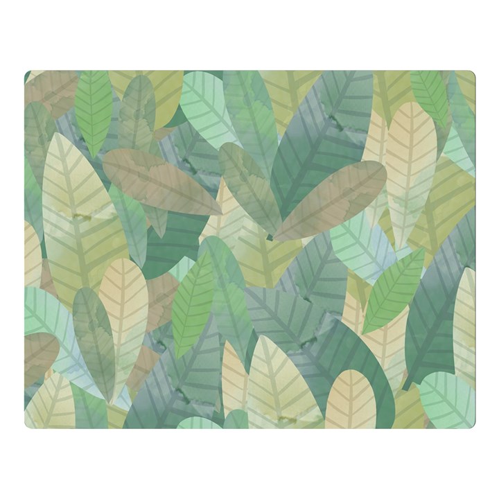 Watercolor leaves pattern Double Sided Flano Blanket (Large) 