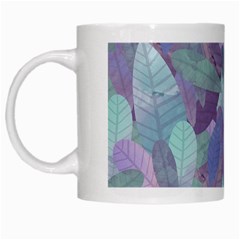 Watercolor Leaves Pattern White Mugs by Valentinaart