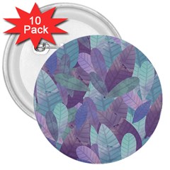 Watercolor Leaves Pattern 3  Buttons (10 Pack)  by Valentinaart