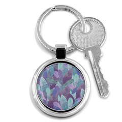 Watercolor Leaves Pattern Key Chain (round) by Valentinaart