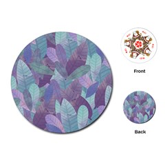 Watercolor Leaves Pattern Playing Cards Single Design (round) by Valentinaart