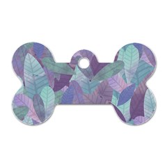 Watercolor Leaves Pattern Dog Tag Bone (one Side) by Valentinaart