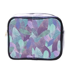 Watercolor Leaves Pattern Mini Toiletries Bag (one Side) by Valentinaart