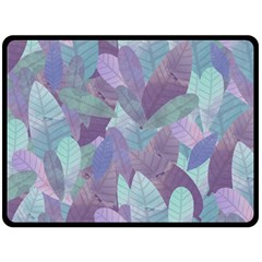 Watercolor Leaves Pattern Fleece Blanket (large)  by Valentinaart