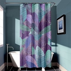 Watercolor Leaves Pattern Shower Curtain 36  X 72  (stall)  by Valentinaart