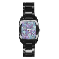 Watercolor Leaves Pattern Stainless Steel Barrel Watch by Valentinaart