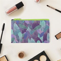 Watercolor Leaves Pattern Cosmetic Bag (xs) by Valentinaart