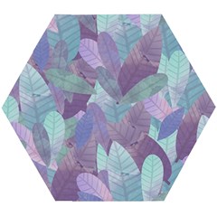 Watercolor Leaves Pattern Wooden Puzzle Hexagon