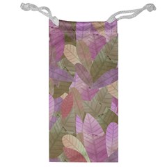 Watercolor Leaves Pattern Jewelry Bag by Valentinaart