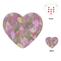 Watercolor Leaves Pattern Playing Cards Single Design (heart) by Valentinaart