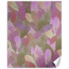 Watercolor Leaves Pattern Canvas 11  X 14 