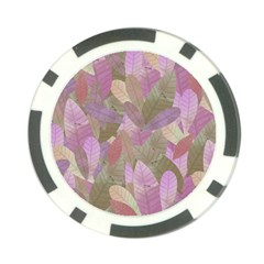 Watercolor Leaves Pattern Poker Chip Card Guard by Valentinaart