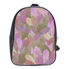 Watercolor Leaves Pattern School Bag (large) by Valentinaart