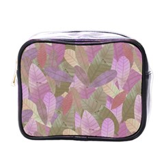 Watercolor Leaves Pattern Mini Toiletries Bag (one Side) by Valentinaart