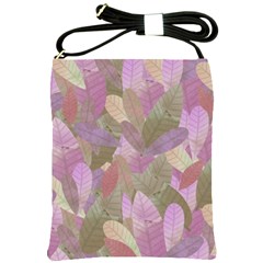 Watercolor Leaves Pattern Shoulder Sling Bag